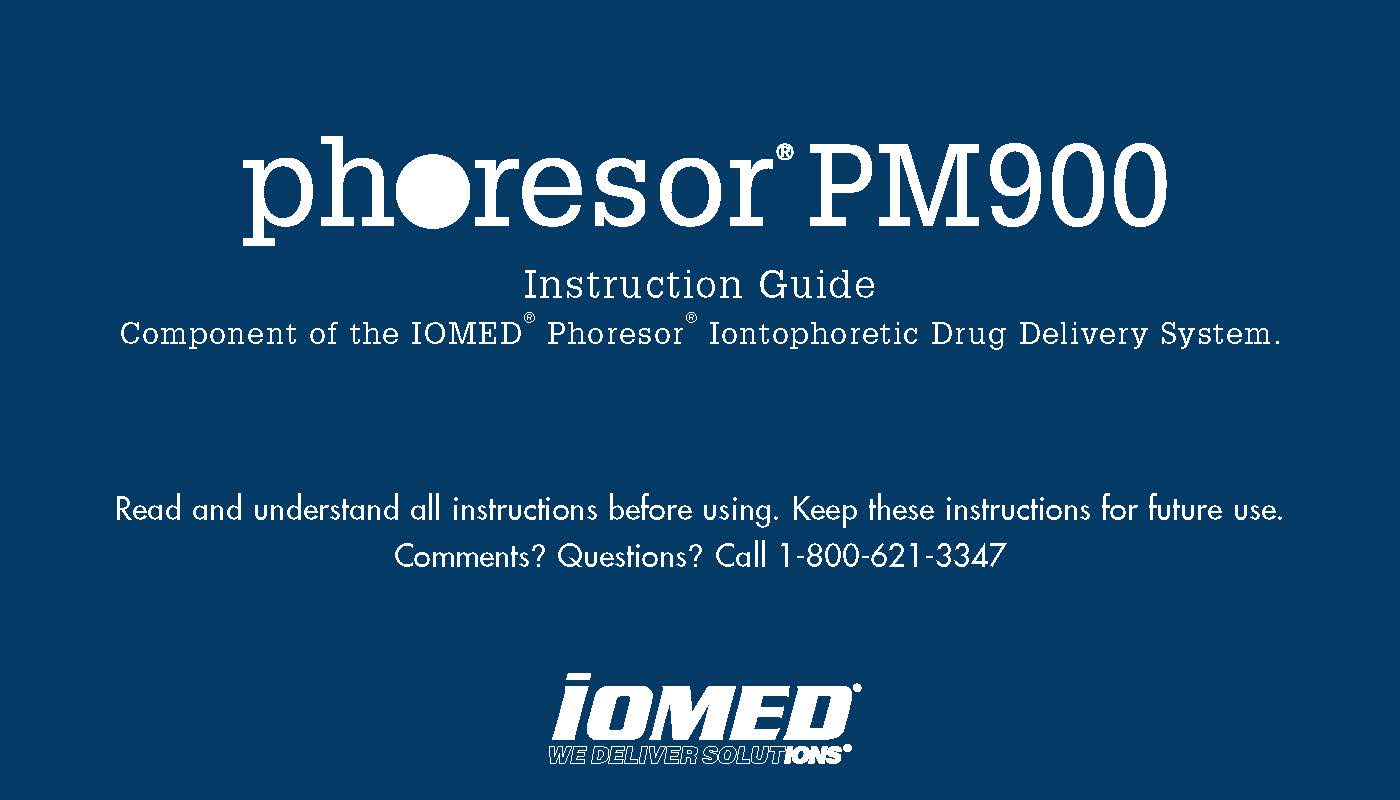 Phoresor PM900 Instruction Guide